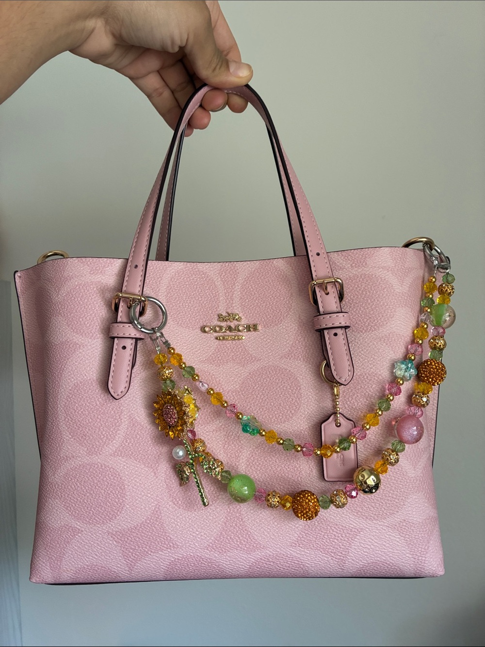 Multicolor Sunflower Charm Beaded Bag Chain